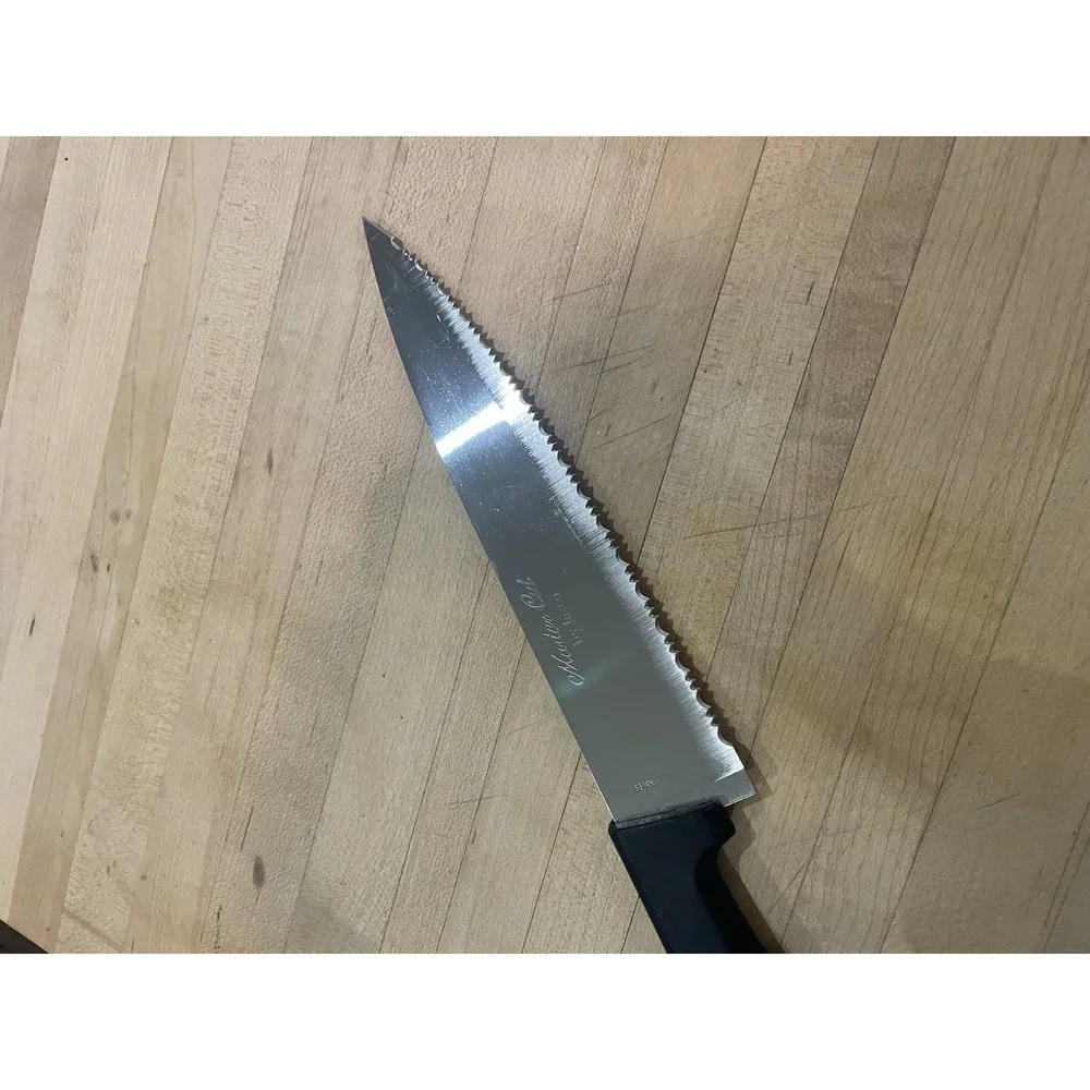 Master Cut by Jessco Chef Knife Stainless Steal w/Sleeve Serrated Cutlery 13